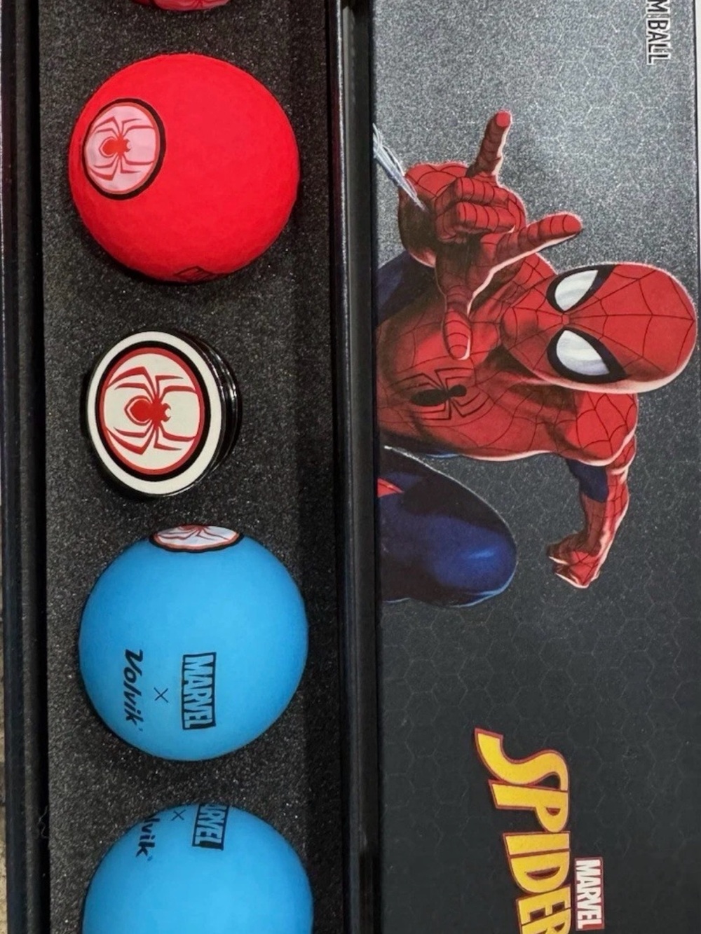 Volvik Vivid Marvel Avengers Spider Man 3 Piece Premium Golf Ball Set